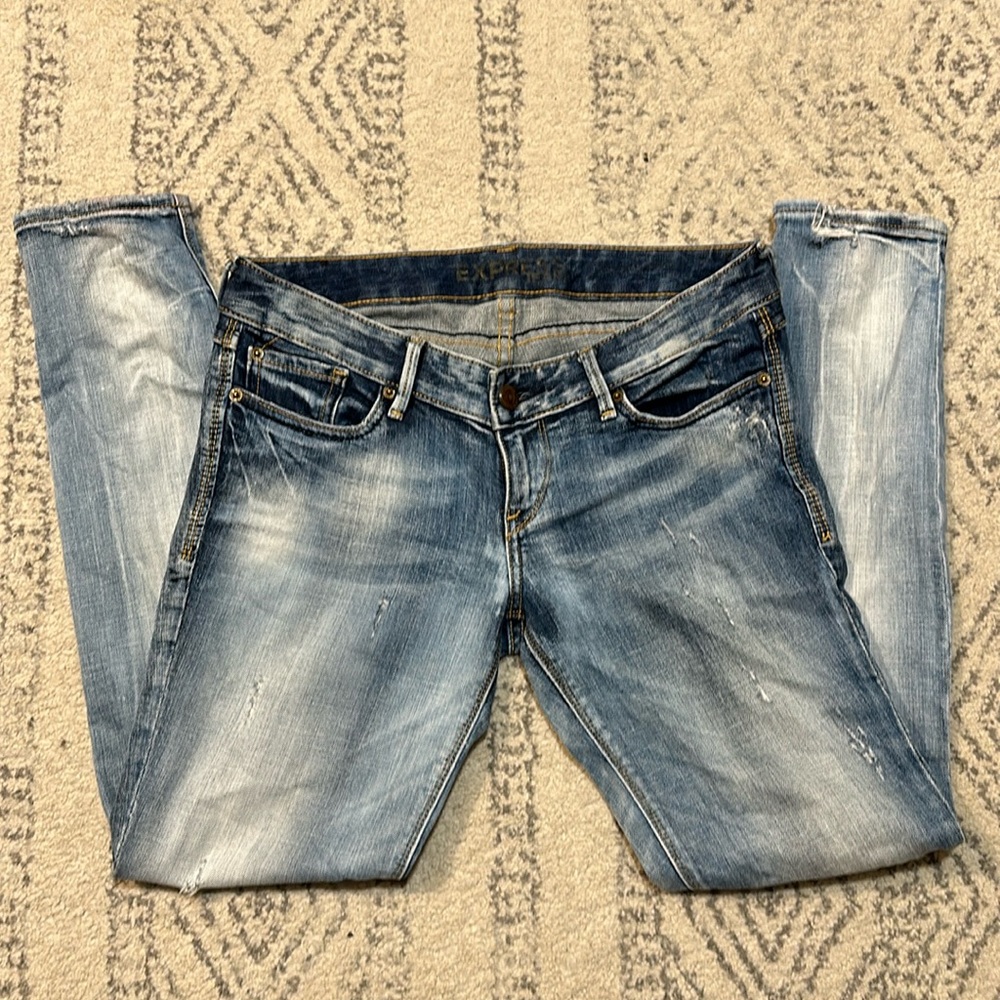 Express Jeans Blue Distressed | Size 4s Women’s